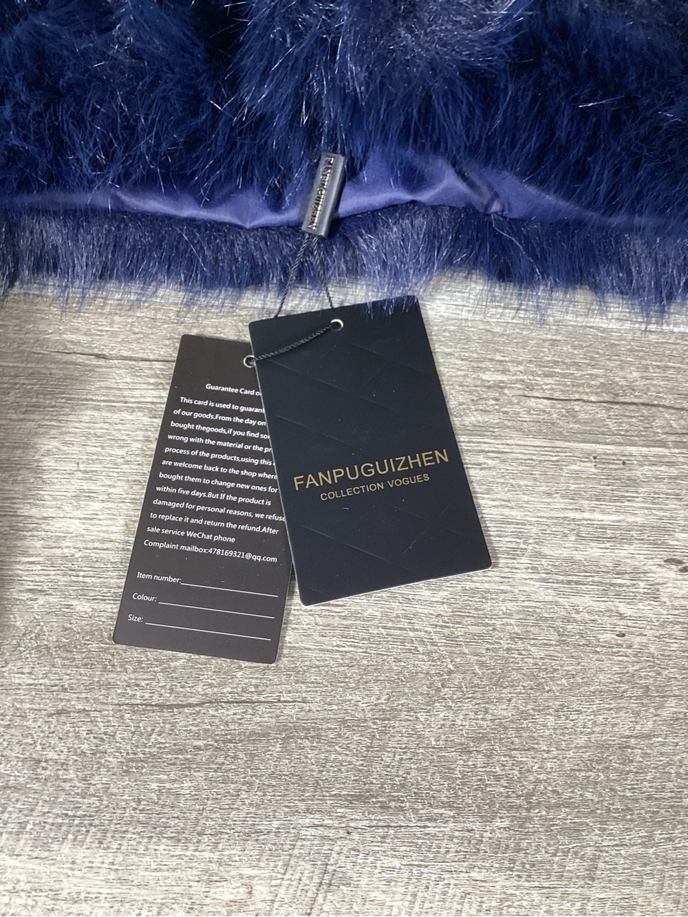 Fampuguizhen Women’s M  Faux Fur Cropped Jacket Navy Blue Bolero Shrug Coat NWT - Picture 3 of 10